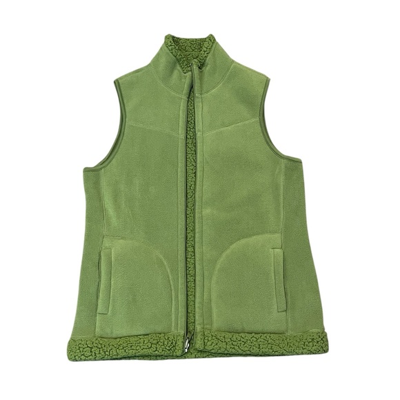 Weatherproof Jackets & Blazers - Weather Proof Green Reversal Fleece Vest Size: Medium